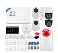 Kit de système d'alarme Domestique Intelligent GSM, 433Mhz, système de sécurité sans Fil, caméra IP, contrôle, capteur de Mouvement, sirène,Contrôle d'alarme Complet(W181 GSM Tuya Kit 2)
