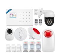 Kit De Système D'alarme Intelligent, GSM, Tuya, For Maison Intelligente, 433Mhz, Système De Sécurité Sans Fil, Caméra IP, Capteur De Mouvement Anti-animaux Pour villa, entrepôt(W181 GSM Tuya Kit 5)