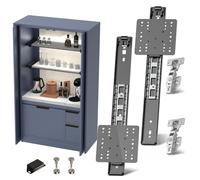 Kit de système de coulisses pour portes de placard 18", 2 pièces de matériel coulissant encastré pour portes de placard cachées, capacité 18 kg, matériel de porte de poche peu encombrant pour cuisine