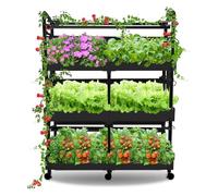 Kit de système de culture hydroponique pour jardin intérieur, configuration double implant pour la culture de légumes, fruits, herbes, semis et plantation à grande échelle, double pompe à eau, lampe