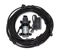 Kit de Système de Refroidissement de Brumisation Extérieur, Système de Brumisation de Terrasse avec Pompe 12 V, Adaptateur 3/4" Et Buse de Brumisation en Laiton pour Terrasse, Irrigation, Jardin