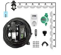 Kit de système de refroidissement de brumisation extérieure avec minuteries et 2 24 V Pompe et laiton Pulplateeurs et filtres, Patio Mister Mister System Système d'irrigation pour le patio extérieur