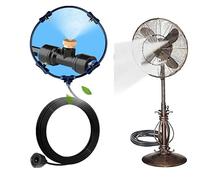 Kit de système de refroidissement de ventilateur brumisateur pour terrasse extérieure, ventilateur de brumisation pulvérisateur d'eau, brumisateur d'eau d'été pour plantes (35,6 cm)