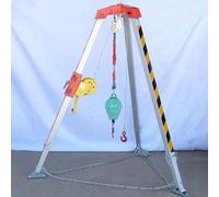 Kit de système de sauvetage d'urgence pour trépied de 1200/816,5 kg - Treuil pour espaces confinés - Protection contre les chutes pour puits profonds et travaux aériens - Équipement de sécurité pour