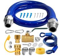 Kit de système de sécurité 1675KIT48, raccord rapide de gaz 3/4, ligne flexible de gaz 3/4, kit de connecteur de tuyau de gaz mobile de 121,9 cm avec déconnexion rapide de 1,9 cm