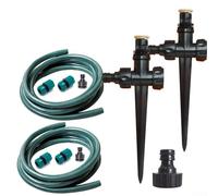 Kit de système d'irrigation automatique avec arroseur de pelouse réglable à 360 ° pour connexion de tuyau d'arrosage, solution d'arrosage par pulvérisation et goutte à goutte pour pelouse