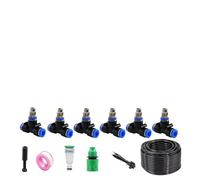 Kit de système d'irrigation, d'irrigation goutte à automatique, systèmes jardin, refroidissement par brumisation avec buses réglables pour pelouse, noir 5m 912 pipe + 5 sets of quick-connect fittings