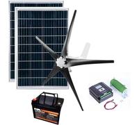 Kit de système hybride d'éolienne à axe vertical 8000 W avec 2 panneaux solaires de 100 W et contrôleur, 220 V pour solutions énergétiques domestiques