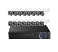 Kit De Système Sécurité avec Caméra IP POE 4K 8MP À Détection Faciale, Vision Nocturne Couleur, CCTV 32 Canaux NVR 4MP DéTection De Mouvement(8+8t,16pcs 4MP Cameras)