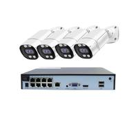 Kit de système sécurité caméra Surveillance IP POE 4K 8MP 4MP 8CH, détection Visage AI, extérieure Intelligente(8MP 4PCS 1NVR)