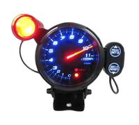 Kit de tachymètre à pointeur de 3.5 pouces, affichage à pointeur LED bleu, jauge de voiture, miroir noir, anneau argenté