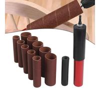 Kit de tambour de ponçage en caoutchouc pour perceuse, adaptateur de ponceuse avec 2 manchons et 10 grains, poignée à connexion rapide pour bois, métal, plastique, verre, pierre, polissage, rouge