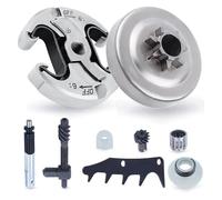 Kit de Tambour d'embrayage de tronçonneuse 325 7T, pièces de Rechange avec engrenage à vis sans Fin, roulement à Aiguilles, Pointe de Tension, tendeur de chaîne