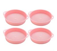 Kit de tamisage efficace de 4 pièces pour le jardinage avec maille de 3 mm pour un mélange optimal du sol (rose)