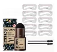 Kit de tampon et pochoir pour sourcils modelage en un pas Défini à long terme avec 10 pochoirs réutilisables une définition faciles des