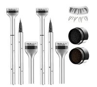 Kit de tampon pour faux cils, 2 en 1 tampon pour cils et eye-liner, outil de maquillage portable, réutilisable et adapté aux débutantes pour un regard parfait. (Noir+Marron)