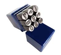 Kit de tampons à lettres en métal, Ensemble de tampons en cuir avec chiffres et alphabet, 36 pièces acier allié 6 mm(Number Stamp Set)