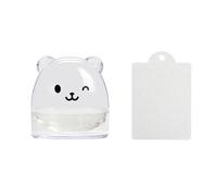 Kit de tampons à ongles en silicone, tampon à ongles français, ours mignon, tampon à gelée avec grattoir, outil de modèle de nail art pour femme BgH440 (transparent, taille unique)