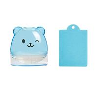 Kit de tampons à ongles en silicone - Tampon à ongles français - Ours mignon - Tampon gelée avec grattoir - Outil de modèle de nail art pour femme - BgH440 (bleu clair, taille unique)