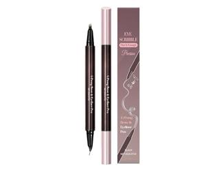 Kit De Tampons À Sourcils, Avec Propriétés Imperméables Et Résistantes À La Transpiration, 3,5 G, Crayon Eye-liner 2 En 1, Crayon À Sourcils De Maquillage, Formule Douce Et Longue Durée Qui Glisse San