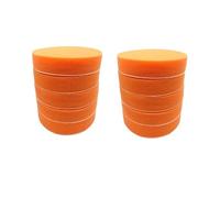 Kit de tampons de polissage de voiture noirs plats de 5 pouces, avec plaque de support, outils de détail de tampon de 125mm, 10/20 pièces(10pcs Flat Orange)
