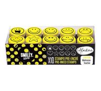 AladinE – Kit tampons pré-encrés Stampo Easy Smiley – 10 pcs – Jaune