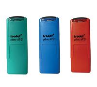 Kit de tampons pour évaluation scolaire - Trodat - 3 Tampons à encrage automatique rechargeables - Smiley pour encourager les élèves - Taille de l'empreinte : 10x10 mm - Couleur : bleu, rouge et vert