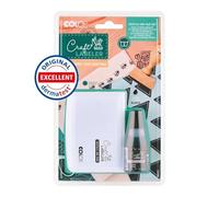 Kit de tampons textiles Craft Labeler avec 25 ml de peinture textile | Encre résistante au lavage en machine jusqu'à 90 °C | Pour vêtements et tissus | accessoires parfaits pour les tampons en bois