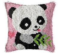 Kit De Tapis À Crochets Taies D’Oreiller Décoratives De Diy,Tapis De Kits De Coussin De Crochet De Loquet Pour Des Enfants Adultes,Panda Mignon Animal De Dessin Animé,Métier D’Arts De Point De C