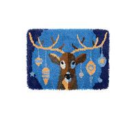 Kit de tapis à nouer soi-même, 50 x 38 cm, kit de crochet, kit de point de croix, pour bricolage, artisanat, cadeaux, paillasson, décoration principale (cerf)