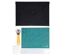 Kit de tapis de couture auto-réparant, tapis de coupe transparent à grille A4 avec cutter rotatif de 45 mm et bouton de sécurité, pour quiltage, bricolage, loisirs créatifs et