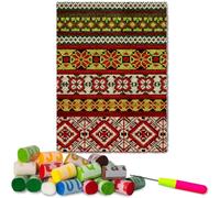 Kit de Tapis de Crochet à Point Noué, Latch Hook Kit Tapis Avec Crochet à Loquet Bricolage Tapis, Création de Tapis à Crocher, Tapis pour Décoration de la Maison Enfants et Adultes 38 x 52 cm