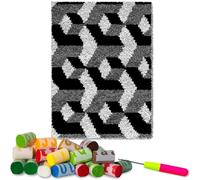 Kit de Tapis de Crochet à Point Noué, Latch Hook Kit Tapis Avec Crochet à Loquet Bricolage Tapis, Création de Tapis à Crocher, Tapis pour Décoration de la Maison Enfants et Adultes 90 x 120 cm