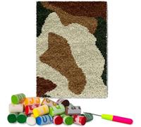Kit de Tapis de Crochet à Point Noué, Latch Hook Kit Tapis Avec Crochet à Loquet Bricolage Tapis, Création de Tapis à Crocher, Tapis pour Décoration de la Maison Enfants et Adultes 38 x 52 cm