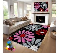Kit de Tapis de Crochet à Point Noué Set, Tapis à Crocher pour Adultes Kit, Tapis à Nouer Soi-Même, Tapis Point Noué Kit de Tapis, Latch Hook Kit de Tapisserie pour Adultes Débutants 40 x 70 cm