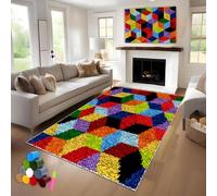 Kit de Tapis de Crochet à Point Noué Set, Tapis à Crocher pour Adultes Kit, Tapis à Nouer Soi-Même, Tapis Point Noué Kit de Tapis, Latch Hook Kit de Tapisserie pour Adultes Débutants 90 x 120 cm