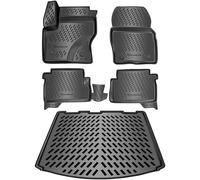 Kit de Tapis Design en Caoutchouc et bac de Coffre pour Ford Kuga 1 (I) 2012-2019, antidérapant, avec Bord Haut de 5 cm