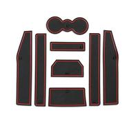 Kit De Tapis Porte Voiture pour Range pour Rover pour Evoque L538 2012-2018 Gobelet en Caoutchouc Rainure Antidérapante(Rosso)