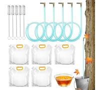 Kit de taraudage de sirop d'érable | Sac de collecte, tarauds, brosse, 5 , 5 brosses, 5 sacs de collecte | pour les amateurs débutants de cour en plein air pour ramasser le sucre à la maison