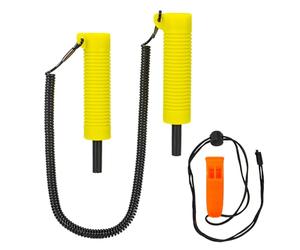 Kit de Tarière à Glace Rétractable, Outil de Sauvetage sur Glace en PVC et Acier Inoxydable ABS avec Longue Corde et Sifflet, 20 X 10 X 4 Cm, équipement de sécurité Portable pour la Pêche