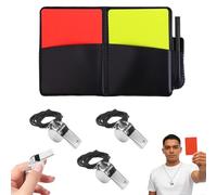 Kit De Tarjetas De Árbitro Rouge Jaune Avec Silbato De Árbitro Et Carnet Accessoires Pour Fútbol Sport Scolaire Et Arbitrage