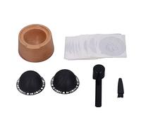 Kit de Tasses Filtrantes pour Capsules de Café, Kit de Capsules Vertuo Réutilisables avec 2 Tasses Filtrantes Réutilisables Noires de 230 Ml, Support en Hêtre, 20 Couvercles D'étanchéité en Aluminium,