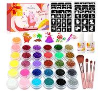 Kit de Tatouage à Paillettes pour Filles,Cadeau d'anniversaire pour Enfant