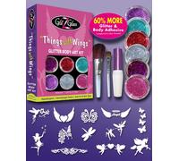 Kit De Tatouages Avec Brillantine €?motifs Avec Des Ailes†Avec 6 Grands Pots De Paillettes & 12 Pochoirs Réutilisables Pour Tatouages Temporaires
