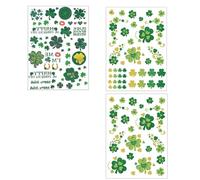 Kit de tatouages pour la Saint Patrick, motif trèfle, autocollants de tatouage temporaires imperméables, accessoires de maquillage pour le corps irlandais