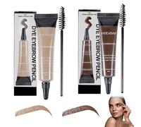 Kit de Teinture de Sourcils de Couleur de Sourcil, Kit de Teinture pour Sourcils, Teinture De Cils Et Sourcils, Formule Douce, Imperméable à l'eau (Brun Clair+Brun Foncé)