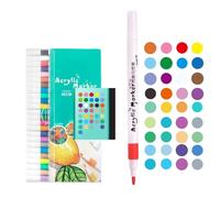 Kit de teinture de stylos acryliques - Outils de peinture vivants, kit de conseils fins durables | Application lisse à séchage rapide, design d'encre de qualité supérieure pour pierre de verre, tissu