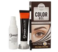 Kit de Teinture pour Cils et Sourcils Demure avec Kératine, sans PPD, sans Ammoniaque, 20+ Applications, Effet jusqu'à 4 Semaines, Eyelash & Eyebrow Tint Kit (3.0 Marron)