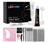 Kit de teinture pour cils et sourcils Libeauty d'une durée de 8 semaines pour la coloration professionnelle des sourcils et des cils (brun)