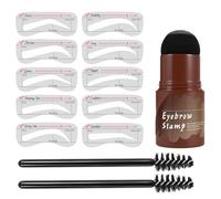Kit de teinture pour sourcils - Pochoir imperméable 3 x 3 x 8,6 cm, 10 modèles de sourcils symétriques, poudre de modelage longue durée, ensemble de maquillage professionnel - pour femmes débutantes
